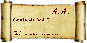 Auerbach Azár névjegykártya